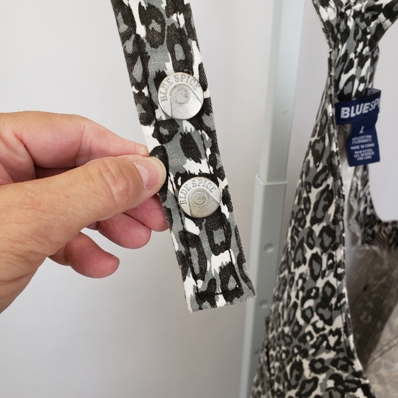 Bluespice Leopard Print Skirt Overalls size large - Picture 6 of 9